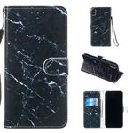 For iPhone XS Max Leather Protective Case(Black Marble)