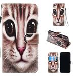 For iPhone XR Leather Protective Case(Coffee Cat)