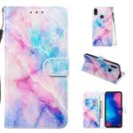 Leather Protective Case For Redmi Note 7(Blue Pink Marble)