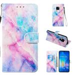 Leather Protective Case For Huawei Mate 20(Blue Pink Marble)