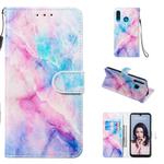 Leather Protective Case For Huawei P30 Lite(Blue Pink Marble)