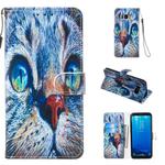 Leather Protective Case For Galaxy S8(Blue Cat)