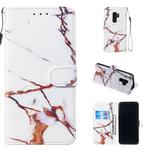 Leather Protective Case for Galaxy S9 Plus(White Gold Marble)