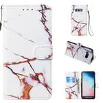 Leather Protective Case For Galaxy S10e(White Gold Marble)