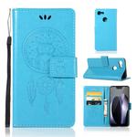 Wind Chime Owl Embossing Pattern Horizontal Flip Leather Case for Google Pixel 3 XL, with Holder & Card Slots & Wallet (Blue)