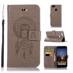 Wind Chime Owl Embossing Pattern Horizontal Flip Leather Case for Google Pixel 3a XL, with Holder & Card Slots & Wallet(Grey)