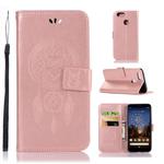Wind Chime Owl Embossing Pattern Horizontal Flip Leather Case for Google Pixel 3a XL, with Holder & Card Slots & Wallet(Rose Gold)