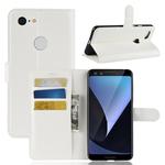 Litchi Texture Horizontal Flip Leather Case for Google Pixel 3, with Wallet & Holder & Card Slots (White)
