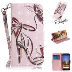 3D Painting Butterfly High Heels Pattern Coloured Drawing Horizontal Flip Leather Case for Google Pixel 3a XL, with Holder & Card Slots & Wallet