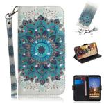3D Painting Peacock Wreath Pattern Coloured Drawing Horizontal Flip Leather Case for Google Pixel 3a XL, with Holder & Card Slots & Wallet