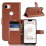 Litchi Texture Horizontal Flip Leather Case for Google Pixel 3a XL/google Pixel 3a XL, with Wallet & Holder & Card Slots(Brown)