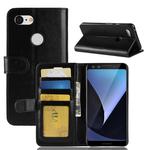 Crazy Horse Texture Horizontal Flip Leather Case for Google Pixel 3, with Wallet & Holder & Card Slots(Black)