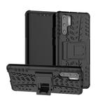 Tire Texture TPU+PC Shockproof Case for Huawei P30 Pro, with Holder (Black)