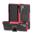 Tire Texture TPU+PC Shockproof Case for Huawei P30 Pro, with Holder (Pink)