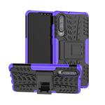 Tire Texture TPU+PC Shockproof Case for Huawei P30, with Holder (Purple)