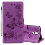 For Huawei  Mate 10 Lite Vintage Embossed Floral Butterfly Pattern Horizontal Flip Leather Case with Card Slot & Holder & Wallet & Lanyard (Purple)