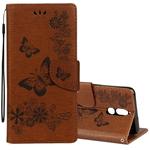 For Huawei  Mate 10 Lite Vintage Embossed Floral Butterfly Pattern Horizontal Flip Leather Case with Card Slot & Holder & Wallet & Lanyard (Brown)