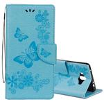 For Huawei  Mate 10 Vintage Embossed Floral Butterfly Pattern Horizontal Flip Leather Case with Card Slot & Holder & Wallet & Lanyard (Blue)