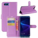 For Huawei  Honor View 10 Litchi Texture Horizontal Flip Leather Case with Holder & Card Slots & Wallet(Purple)