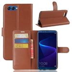 For Huawei  Honor View 10 Litchi Texture Horizontal Flip Leather Case with Holder & Card Slots & Wallet(Brown)