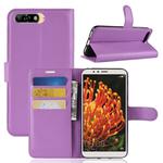 For Huawei Y6 2018 Litchi Texture Horizontal Flip Leather Case with Holder & Card Slots & Wallet(Purple)