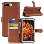 For Huawei  Y6 2018 Litchi Texture Horizontal Flip Leather Case with Holder & Card Slots & Wallet(Brown)