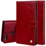 For Huawei Honor Play 7X Business Style Oil Wax Texture Horizontal Flip Leather Case with Holder & Card Slots & Wallet(Red)