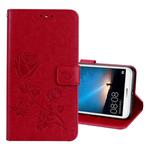 For Huawei Mate 10 Lite Rose Embossed Horizontal Flip Environmental PU Leather Case with Holder & Card Slots & Wallet (Red)