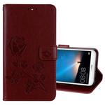 For Huawei Mate 10 Lite Rose Embossed Horizontal Flip Environmental PU Leather Case with Holder & Card Slots & Wallet (Brown)