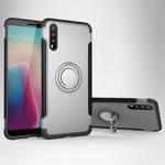 For Huawei P20 Magnetic 360 Degree Rotation Ring Armor Protective Case Back Cover Case(Silver)