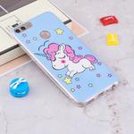 For Huawei Enjoy 7S /  P Smart Noctilucent Blue Horse Pattern TPU Soft Case