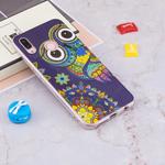 For Huawei P20 Lite Noctilucent Windbell Owl Pattern TPU Soft Case