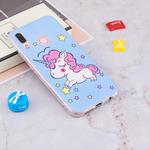 For Huawei P20 Lite Noctilucent Blue Horse Pattern TPU Soft Case