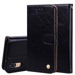 For Huawei P20 Business Style Oil Wax Texture Horizontal Flip Leather Case with Holder & Card Slots & Wallet(Black)