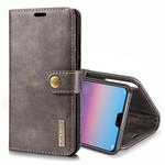 Crazy Horse Texture Flip Detachable Magnetic Leather Case for Huawei P20 Pro, with Holder & Card Slots & Wallet(Grey)