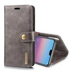Crazy Horse Texture Flip Detachable Magnetic Leather Case for Huawei P20, with Holder & Card Slots & Wallet (Grey)
