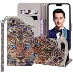 Leopard Pattern Colored Drawing Horizontal Flip Leather Case for Huawei Honor 10, with Holder & Card Slots & Wallet & Lanyard