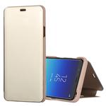 Mirror Clear View Horizontal Flip PU Leather Case for Huawei Nova 3, with Holder(Gold)