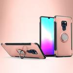 Magnetic 360 Degree Rotation Ring Holder Armor Protective Case for Huawei Mate 20(Rose Gold)