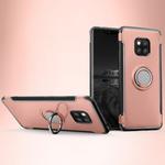 Magnetic 360 Degree Rotation Ring Holder Armor Protective Case for Huawei Mate 20 Pro(Rose Gold)
