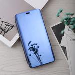 Curved Streamer Plating Shockproof Leather Case for Huawei Honor 10 Lite / P Smart (2019), with Holder & Sleep / Wake-up Function (Blue)