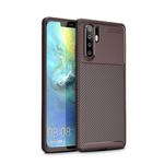 Carbon Fiber Texture Shockproof TPU Case for Huawei P30 Pro (Brown)