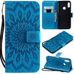 Sun Embossing Pattern Horizontal Flip Leather Case for Huawei Honor Play 8A / Y6 (2019), with Card Slot & Holder & Wallet & Lanyard (Blue)