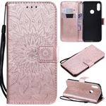 Sun Embossing Pattern Horizontal Flip Leather Case for Huawei Honor Play 8A / Y6 (2019), with Card Slot & Holder & Wallet & Lanyard (Rose Gold)