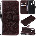 Sun Embossing Pattern Horizontal Flip Leather Case for Huawei Honor Play 8A / Y6 (2019), with Card Slot & Holder & Wallet & Lanyard (Brown)