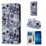 Skull and Flower Pattern Horizontal Flip Leather Case for Huawei Mate 20 Pro, with Holder & Card Slots & Photo Frame & Wallet