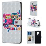 Lovers Owl Pattern Horizontal Flip Leather Case for Huawei Mate 20 X, with Holder & Card Slots & Photo Frame & Wallet