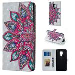 Half Flower Pattern Horizontal Flip Leather Case for Huawei Mate 20 X, with Holder & Card Slots & Photo Frame & Wallet