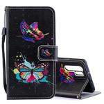Colored Butterfly Pattern Horizontal Flip Leather Case for Huawei P30 Pro, with Holder & Card Slots & Wallet
