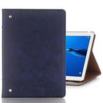 For Huawei MediaPad M3 Lite 10 Vintage Book Style Horizontal Flip Environmental PU Leather Case with Holder & Card Slots & Wallet & Photo Frame(Blue)